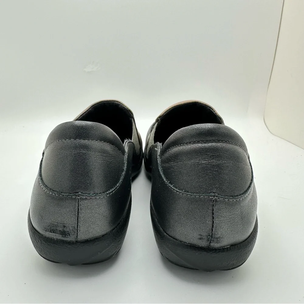 Naot Moana Stressed Leather Slip On Flats Shoes US 9/EU 40 Black Brown Gray - Picture 7 of 11